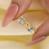 Louily Classic Pear Cut Yellow Gold Open Wedding Band In Sterling Silver - louilyjewelry