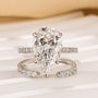Louily 4.5 Carat Pear Cut Wedding Ring Set With Open Wedding Band - louilyjewelry