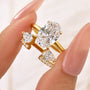 S925 Unique 4.0Ct Oval Cut Insert Wedding Ring Set For Women In Sterling Silver