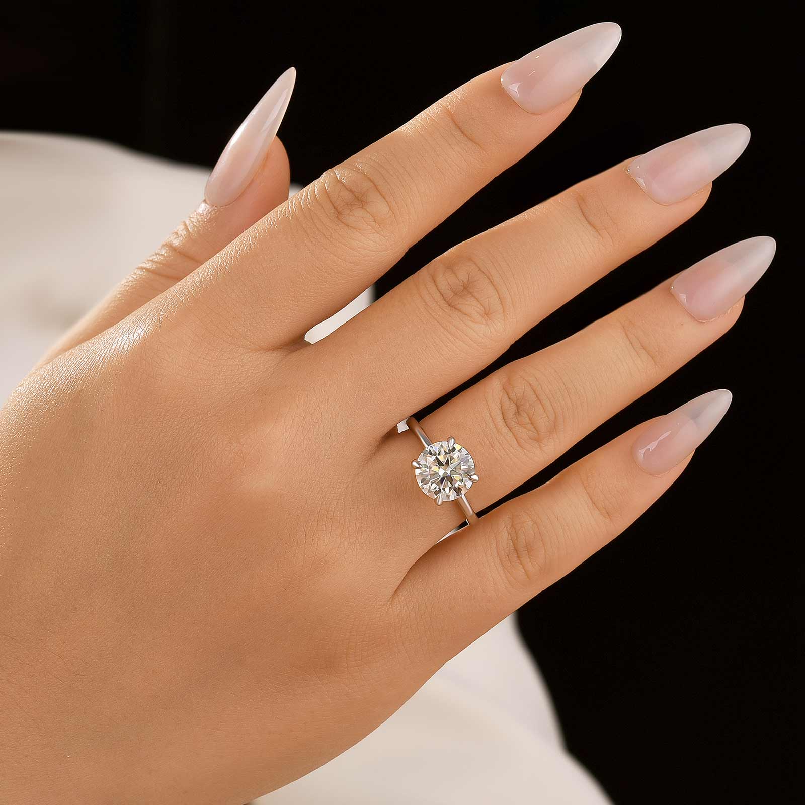 3.0Ct Round Cut Engagement Ring Travel Ring In Sterling Silver