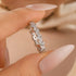 Moissanite Fashion Design Marquise Cut & Round Cut Wedding Band In Sterling Silver - louilyjewelry