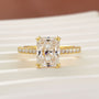 Louily Romantic Moissanite 3.0Ct Radiant Cut White Gold Engagement Ring For Women - louilyjewelry