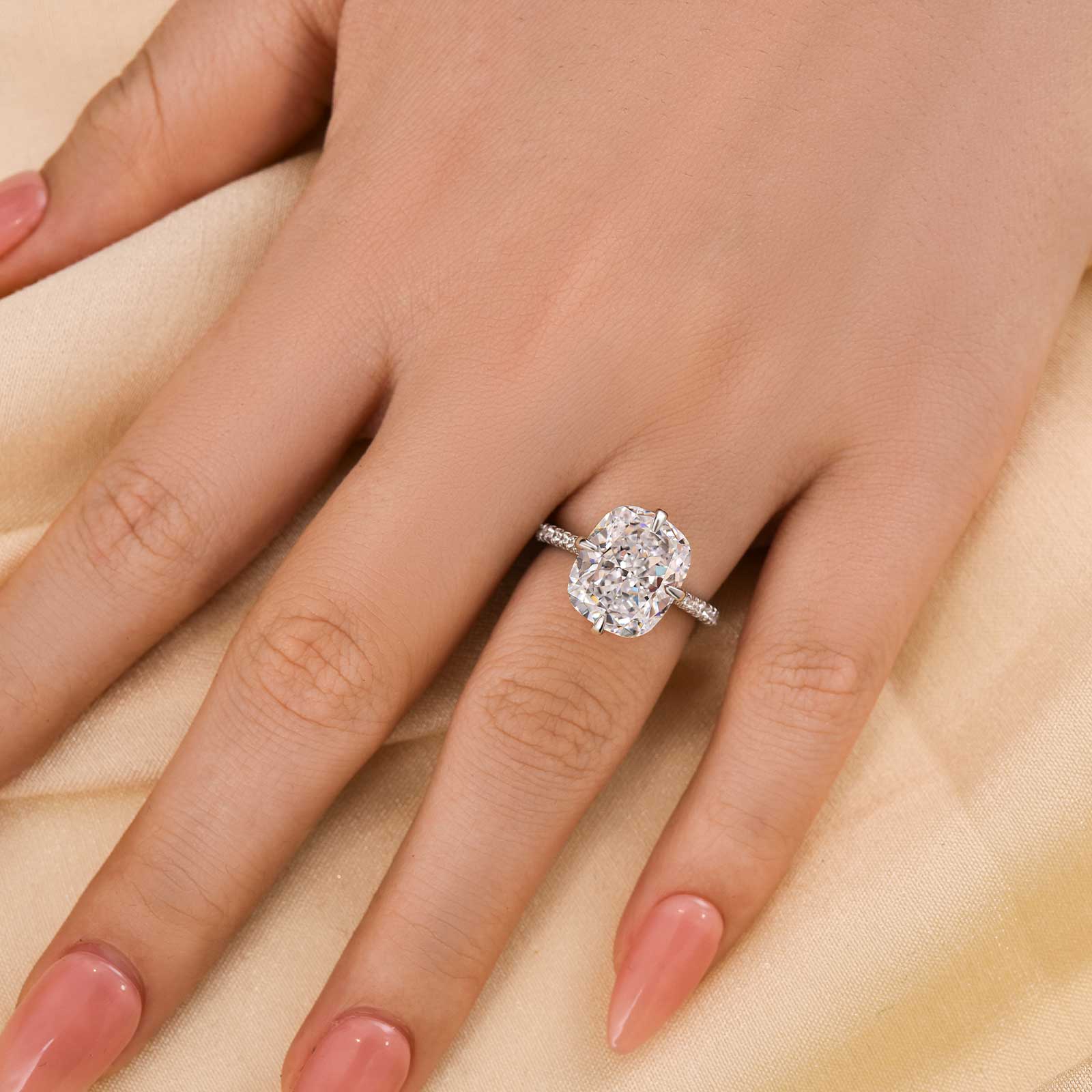 Louily Elegant 6.0 Carat Cushion Cut Engagement Ring In Sterling Silver - louilyjewelry