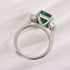 Louily Gorgeous Paraiba Tourmaline Radiant Cut Three Stone Engagement Ring In Sterling Silver - louilyjewelry