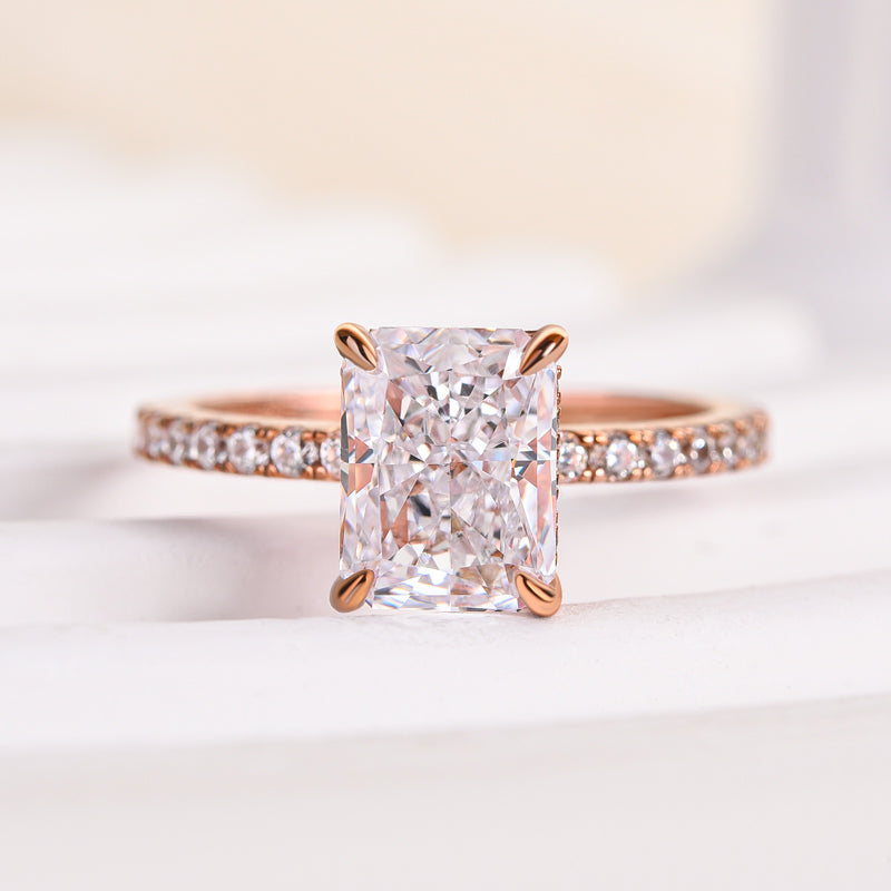 Louily Classic 2.0 CT Radiant Cut Engagement Ring In Sterling Silver - louilyjewelry