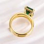 Louily Unique Design Yellow Gold Emerald Cut Engagement Ring In Sterling Silver - louilyjewelry