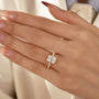 Louily Romantic Moissanite 3.0Ct Radiant Cut White Gold Engagement Ring For Women - louilyjewelry