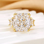 Louily Luxurious 12Ct Crushed Ice Hybrid Radiant Cut Three Stone Engagement Ring - louilyjewelry