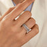 Moissanite 3PC Round Cut& Pear Cut Wedding Band Set For Women In Sterling Silver - louilyjewelry