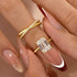 2PC Moissanite 3.5 Carat Emerald Cut Solitaire Yellow Gold Wedding Ring Set For Women - louilyjewelry