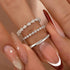 Moissanite 3PC Round Cut& Pear Cut Wedding Band Set For Women In Sterling Silver - louilyjewelry