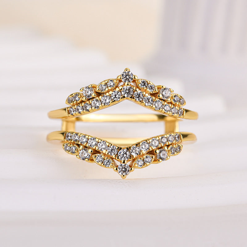 Louily Exclusive Round Cut Jacket Wedding Band For Women In Sterling Silver - louilyjewelry