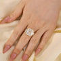 Louily Luxurious 12Ct Crushed Ice Hybrid Radiant Cut Three Stone Engagement Ring - louilyjewelry