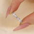 Louily Fashion Yellow Gold Half Emerald & Round Cut Diamond Wedding Band In Sterling Silver - louilyjewelry