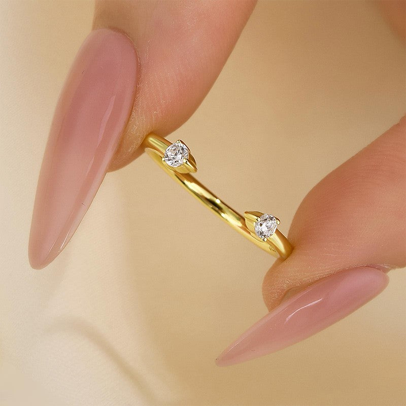 Open Wedding Band In Sterling Silver - louilyjewelry