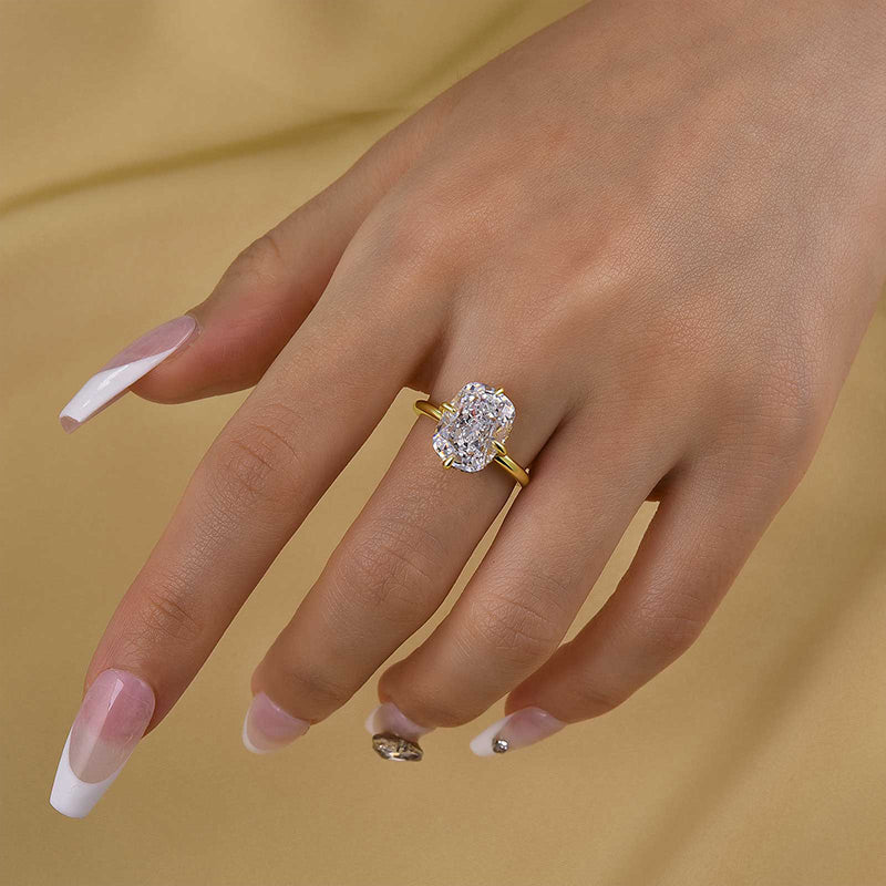 Louily Classic Cushion Cut Engagement Ring For Women In Sterling Silver - louilyjewelry