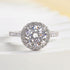 Louily Halo Round Cut Engagement Ring In Sterling Silver - louilyjewelry