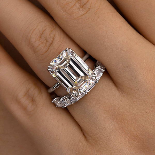 Louily Luxury Emerald Cut Wedding Set