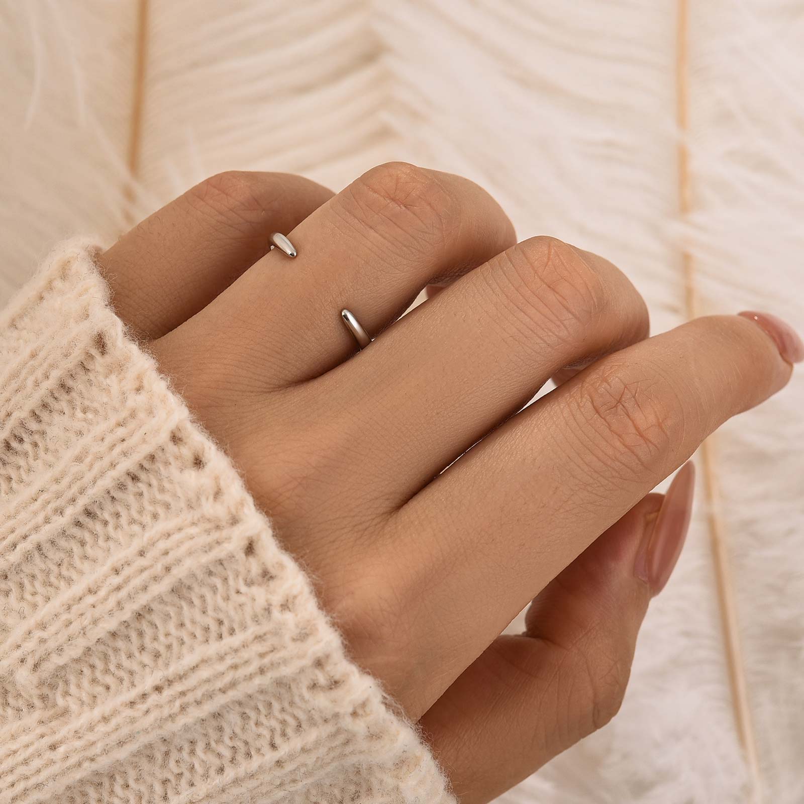 Louily Classic Yellow Gold Open Wedding Band In Sterling Silver