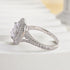 Louily Vintages Double Halo Oval Cut Engagement Ring In Sterling Silver - louilyjewelry