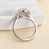 Louily Vintages Double Halo Oval Cut Engagement Ring In Sterling Silver - louilyjewelry