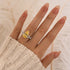 4.5Ct Pear Cut Yellow Stone With Design Marquise Side Stone Engagement Rings - louilyjewelry