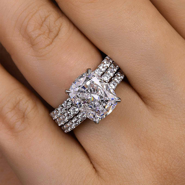 Louily Elegant Cushion Cut 3PC Wedding Set For Women