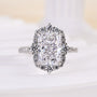 Louily Gorgeous Halo Radiant Cut Simulated Diamond Engagement Ring In Sterling Silver - louilyjewelry