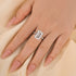 10Ct Emerald Cut Engagement Ring With Hidden Halo In Sterling Silver - louilyjewelry