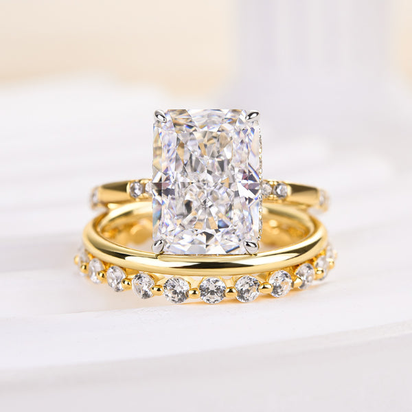 Louily Crushed Ice Radiant Cut 3PC Wedding Set