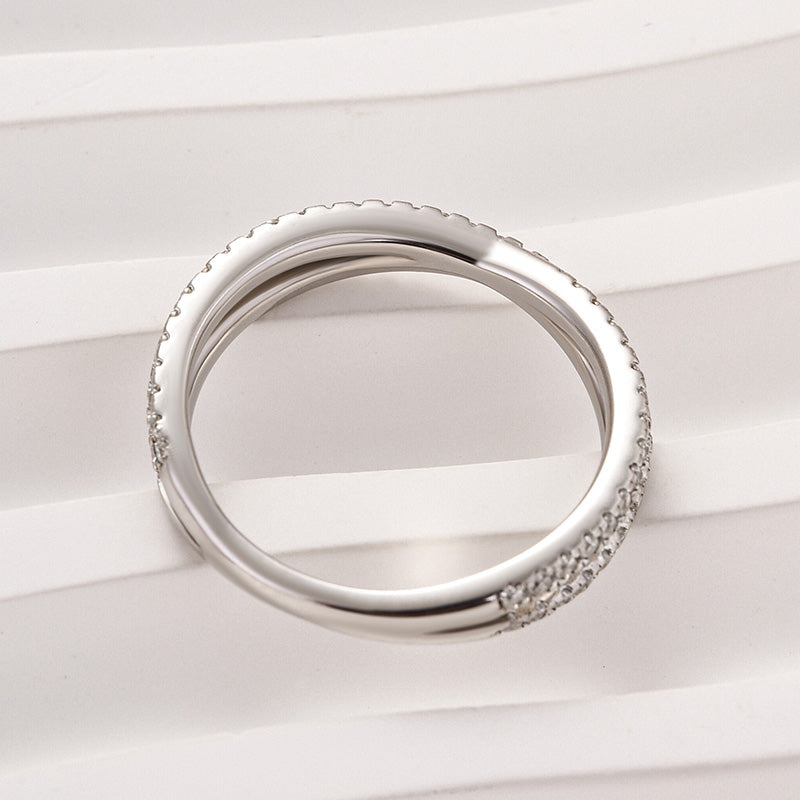 Louily Moissanite 2.0 Ct X Criss Cross Wedding Band - louilyjewelry