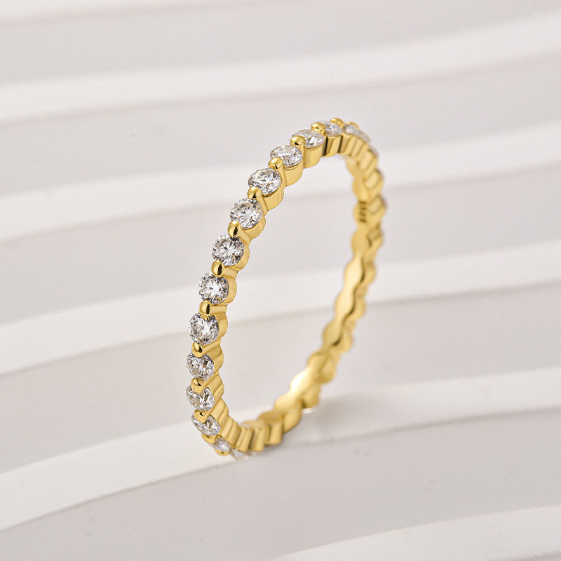 Louily Moissanite Round Cut Full Eternity Wedding Band - louilyjewelry