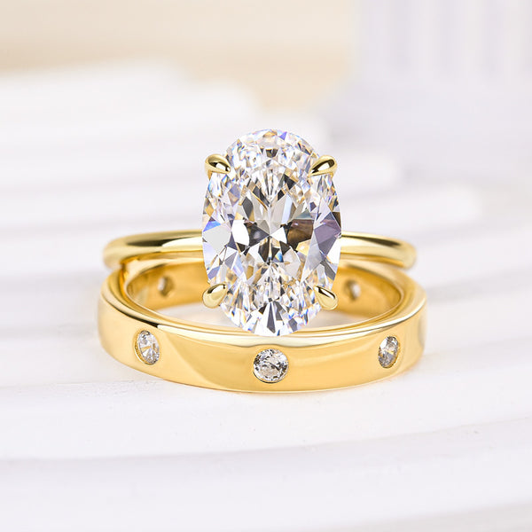 Louily Unique Oval Cut Wedding Ring Set For Women