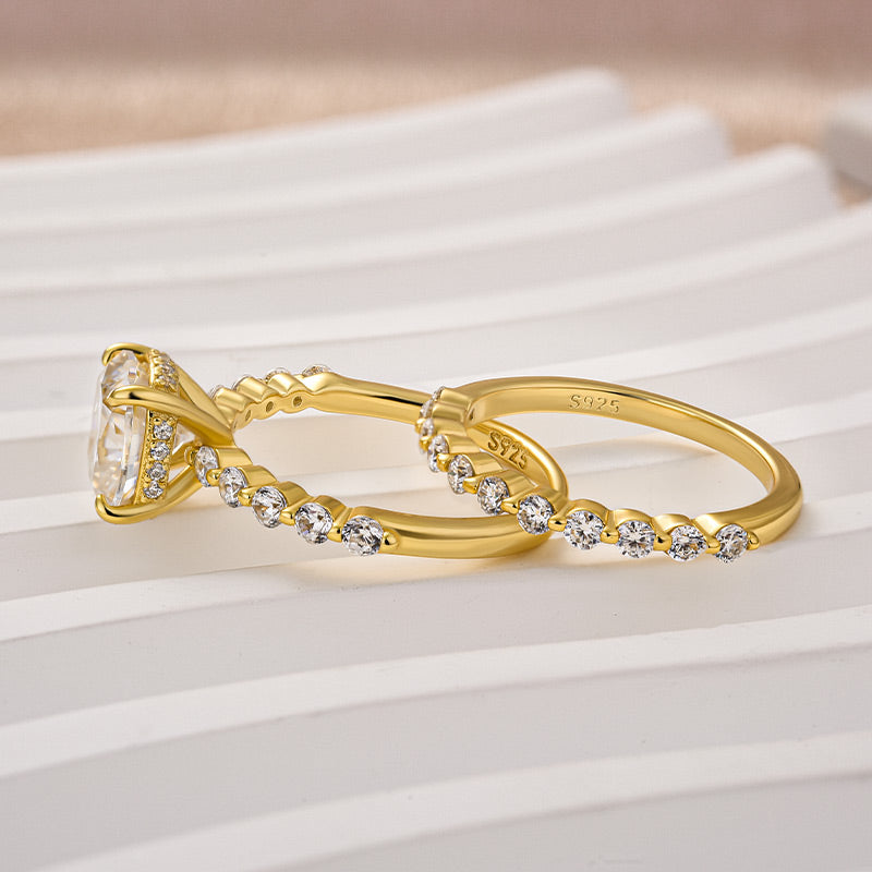 Louily Moissanite 2.0 Carat Cushion Cut Wedding Ring Set - louilyjewelry