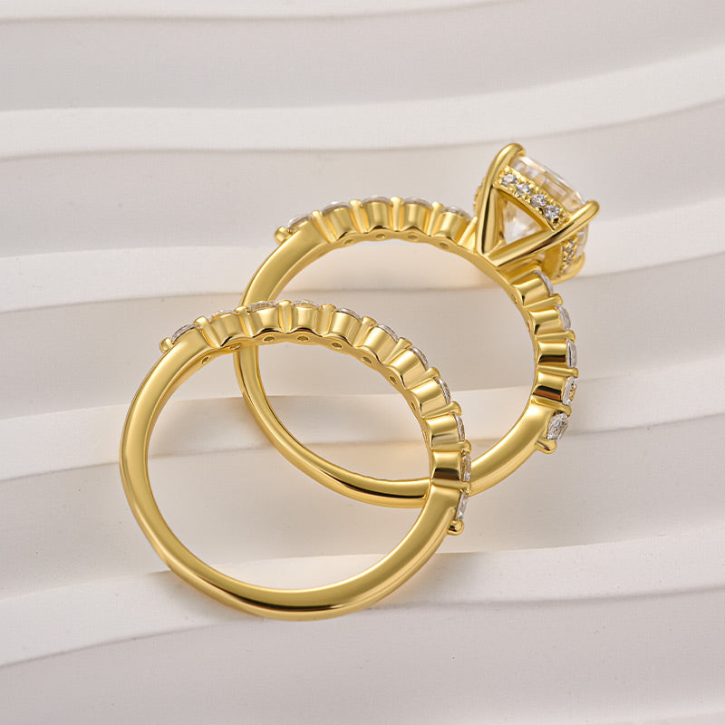 Louily Moissanite 2.0 Carat Cushion Cut Wedding Ring Set - louilyjewelry