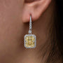 Louily Yellow Stone Radiant Cut Women's Earrings - louilyjewelry