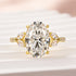 Louily Moissanite 4.0 Ct Oval and Angled Marquise Five Stone Engagement Ring - louilyjewelry