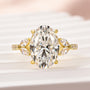 Louily Moissanite 4.0 Ct Oval and Angled Marquise Five Stone Engagement Ring - louilyjewelry