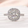 Louily Classic Moissanite 2.0 Carat Halo Round Cut Promise Ring - louilyjewelry