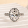 Louily Vintage Halo Oval Cut Engagement Ring - louilyjewelry