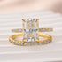 Yellow gold radiant cut moissanite wedding ring set