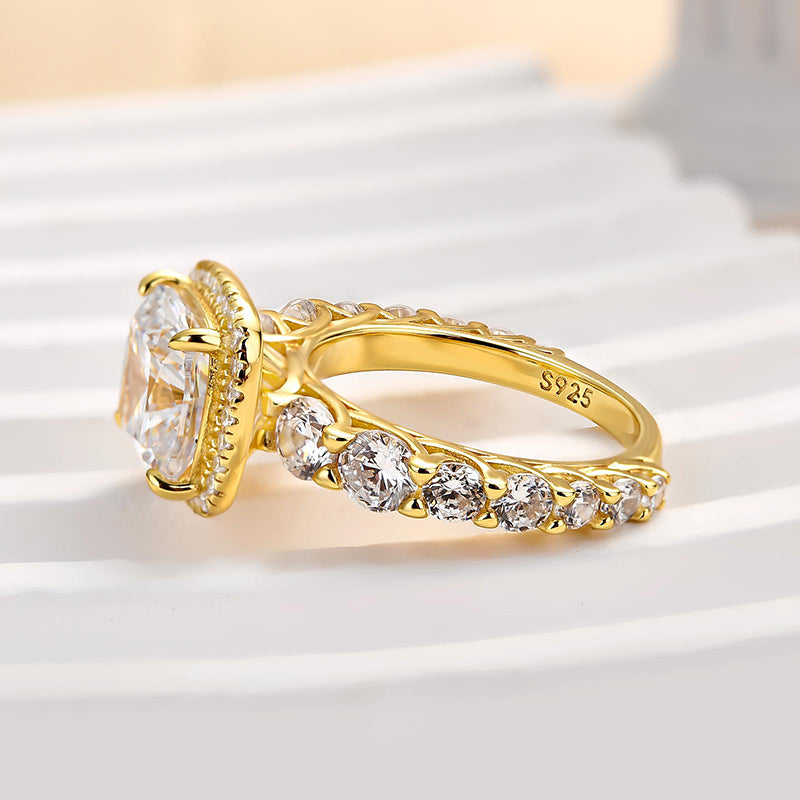 Louily Vintage Halo Cushion Cut Engagement Ring For Women - louilyjewelry