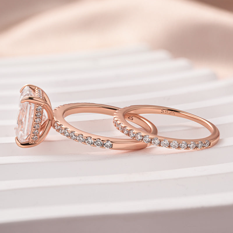 Louily Moissanite 3.5 Carat Radiant Cut Wedding Ring Set - louilyjewelry