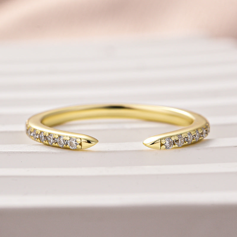 Louily Open Moissanite Diamond Pavé Spacer Ring - louilyjewelry