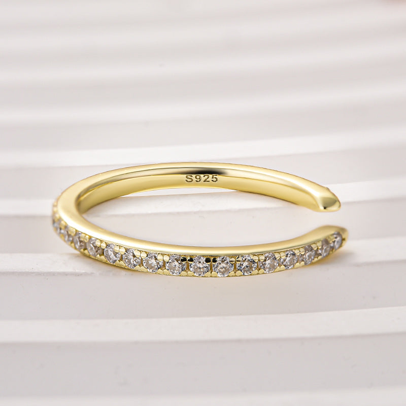 Louily Open Moissanite Diamond Pavé Spacer Ring - louilyjewelry