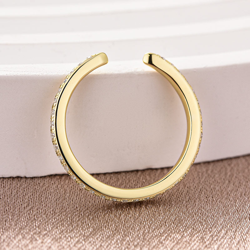 Louily Open Moissanite Diamond Pavé Spacer Ring - louilyjewelry