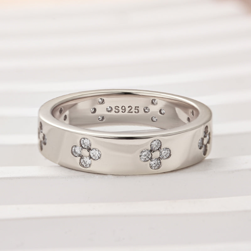 Louily Noble Moissanite Wide Wedding Band For Women - louilyjewelry