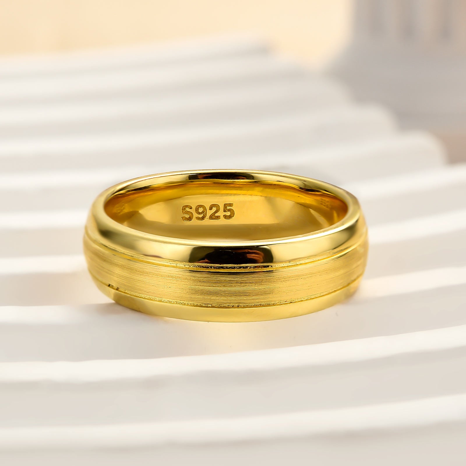 Louily Classic Matte and Polished Men's Wide Wedding Band - louilyjewelry