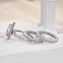 Louily Eternity Double Halo Pear Cut 3PC Wedding Set In Sterling Silver - louilyjewelry