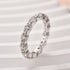 Louily Lovely Moissanite Round Cut Women's Wedding Band In Sterling Silver - louilyjewelry